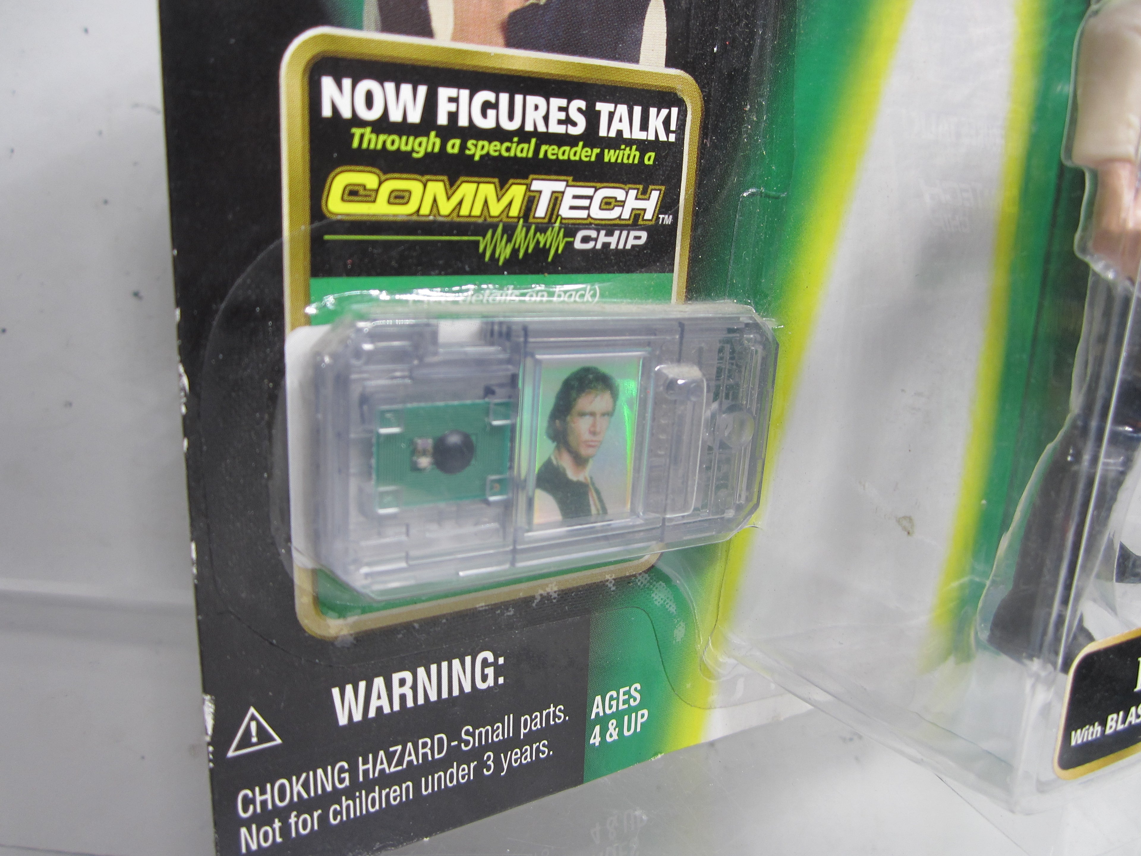 Star Wars The Power of the Force Action Figure Han Solo comm tech Chip