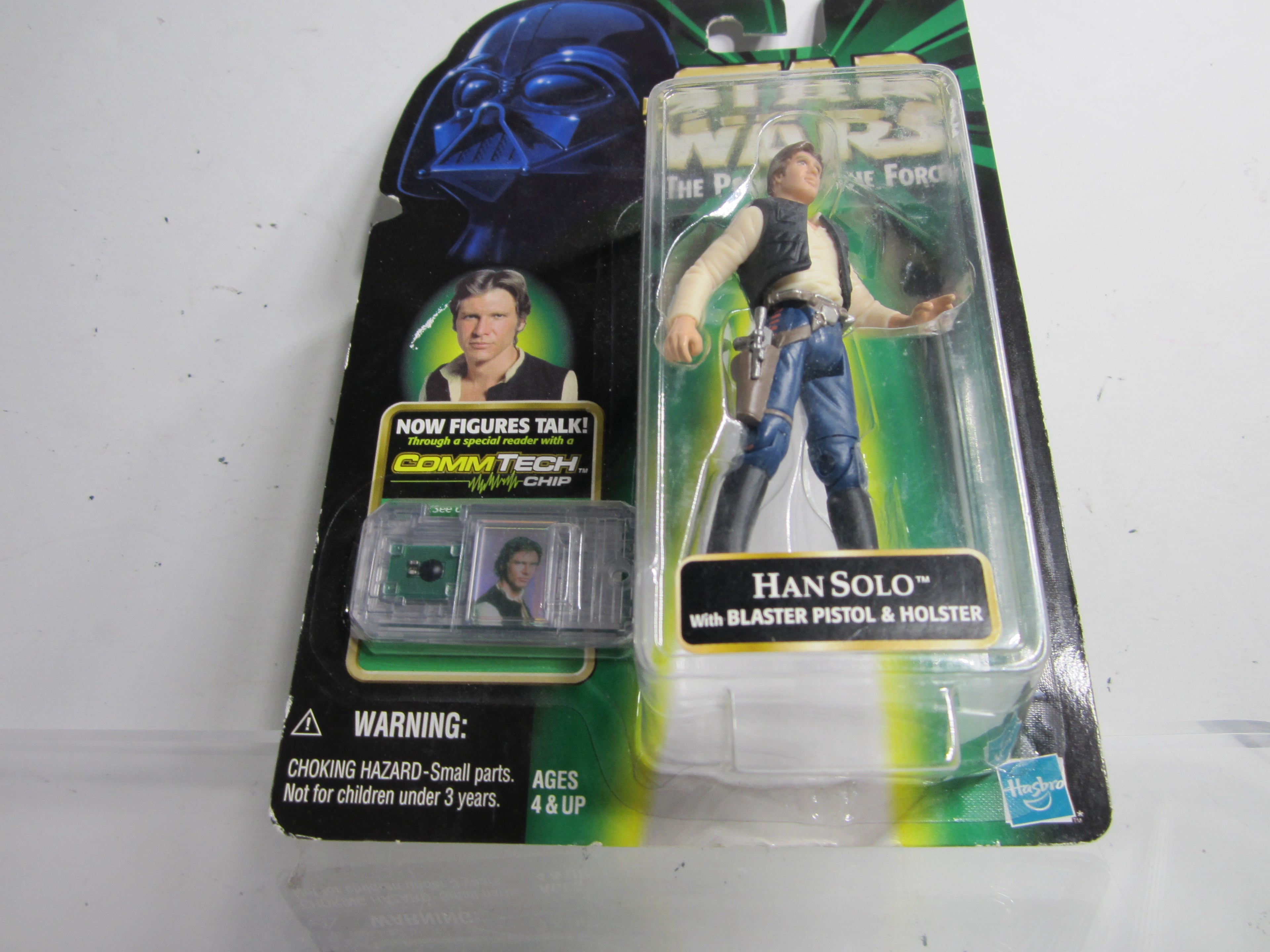 Star Wars The Power of the Force Action Figure Han Solo comm tech Chip